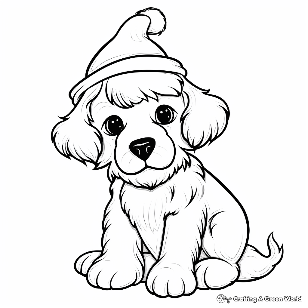 Christmas dog coloring pages