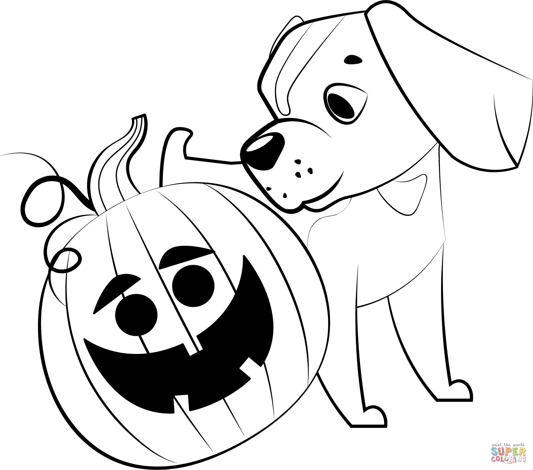 Halloween puppy coloring page free printable coloring pages