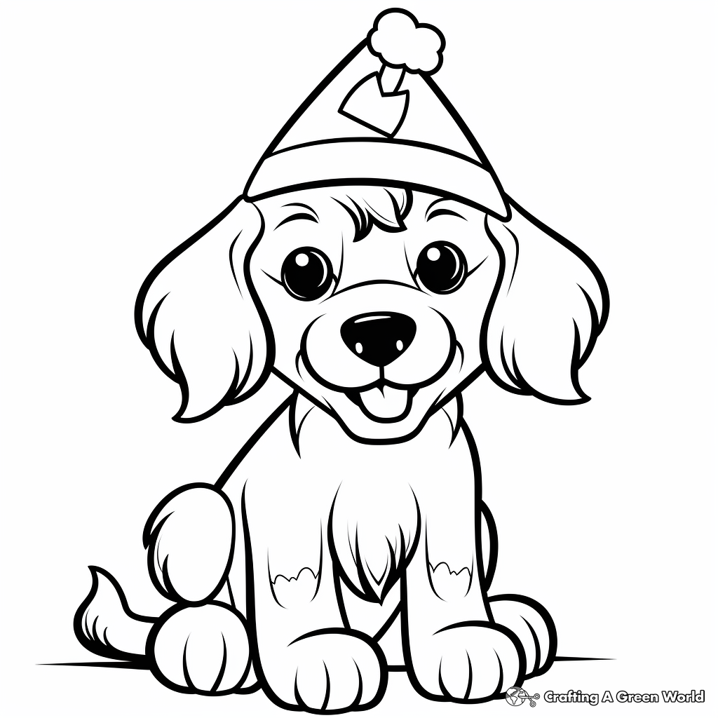 Christmas dog coloring pages