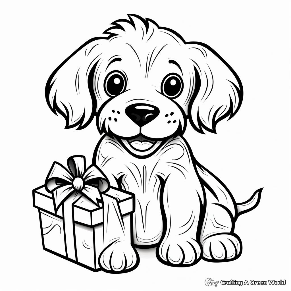 Christmas dog coloring pages