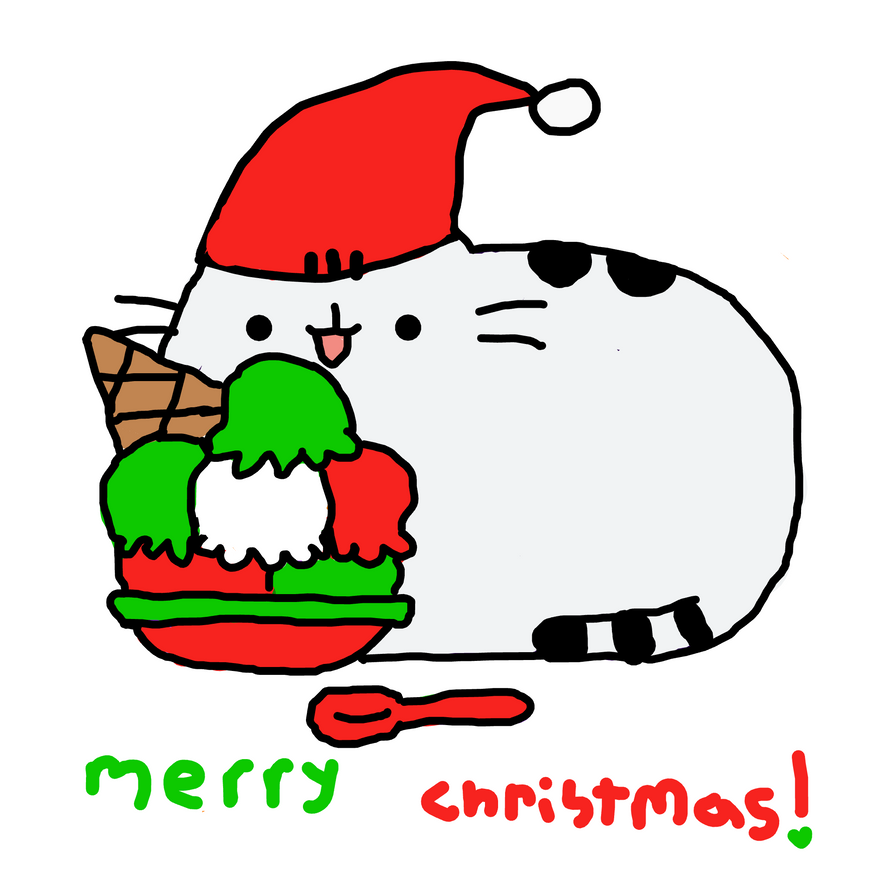 Ice cream christmas pusheen by lunarmoonoc on