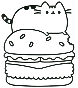 Pusheen cat coloring pages