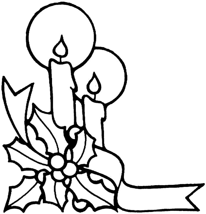 Christmas candles coloring pages purple kitty