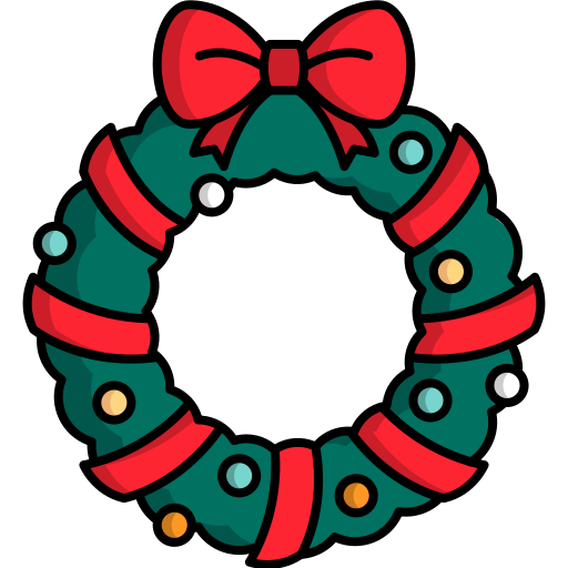 Christmas wreath generic outline color icon