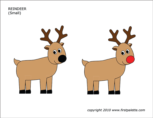 Christmas reindeer free printable templates coloring pages