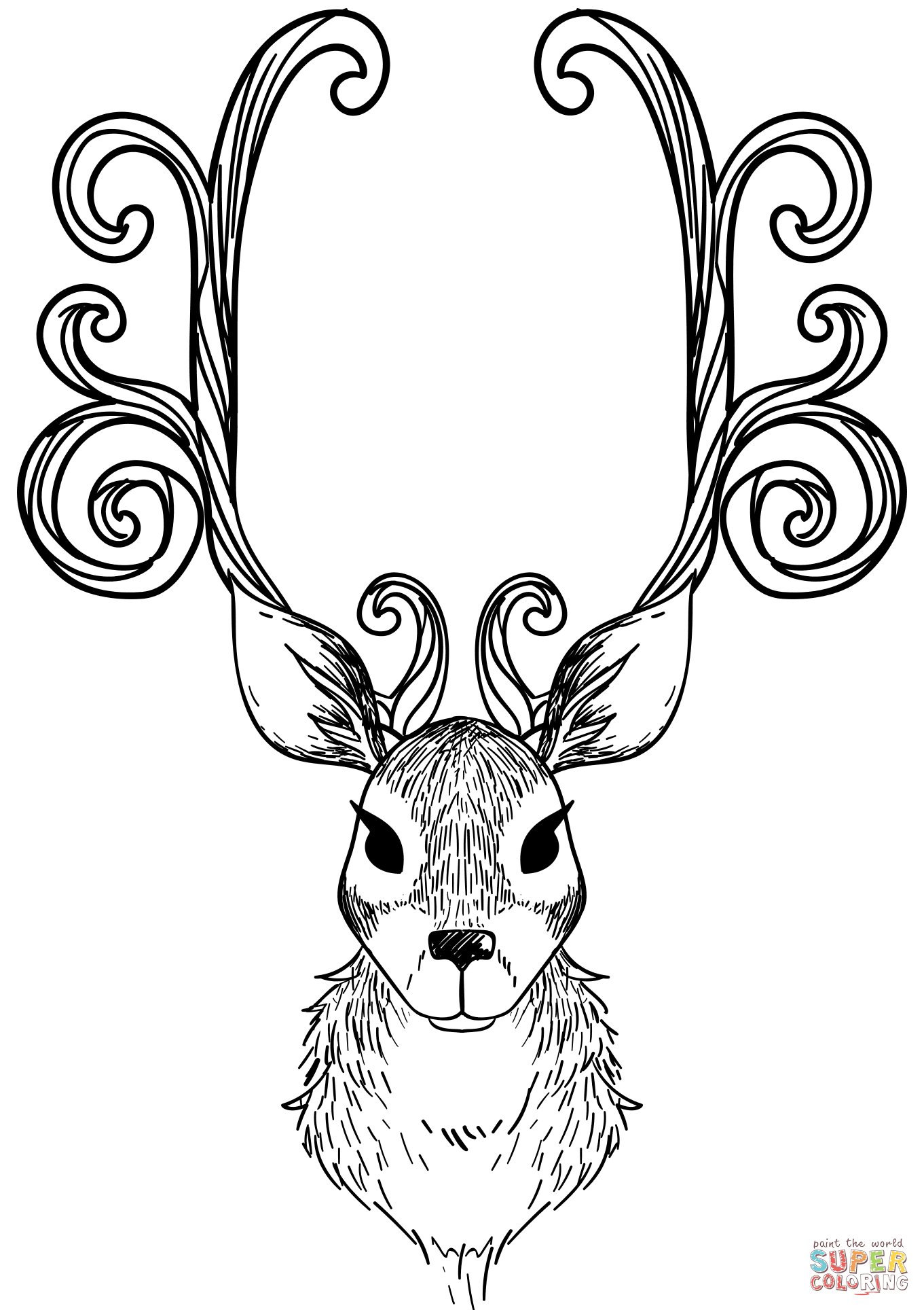 Christmas reindeer coloring page free printable coloring pages