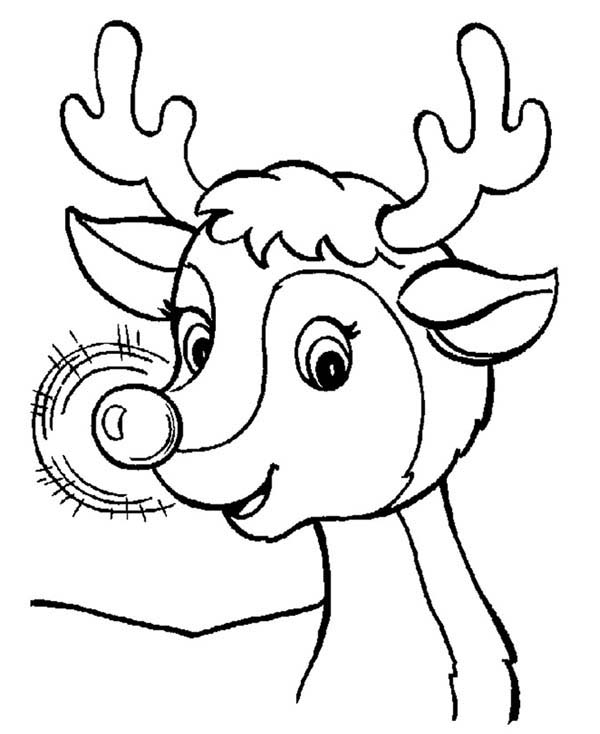 Awesome red nose of rudolph the reindeer coloring page color luna rudolph coloring pages deer coloring pages animal coloring pages