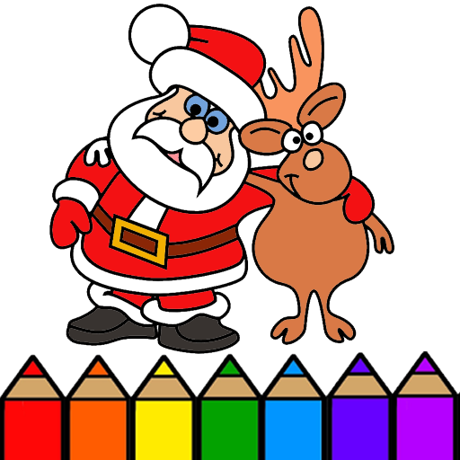 Coloring book santa christmas