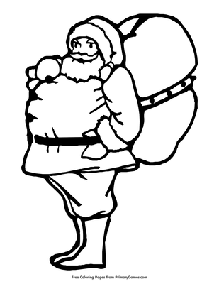 Santas bag of toys coloring page â free printable pdf from