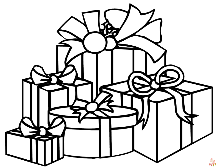 Gift box coloring pages