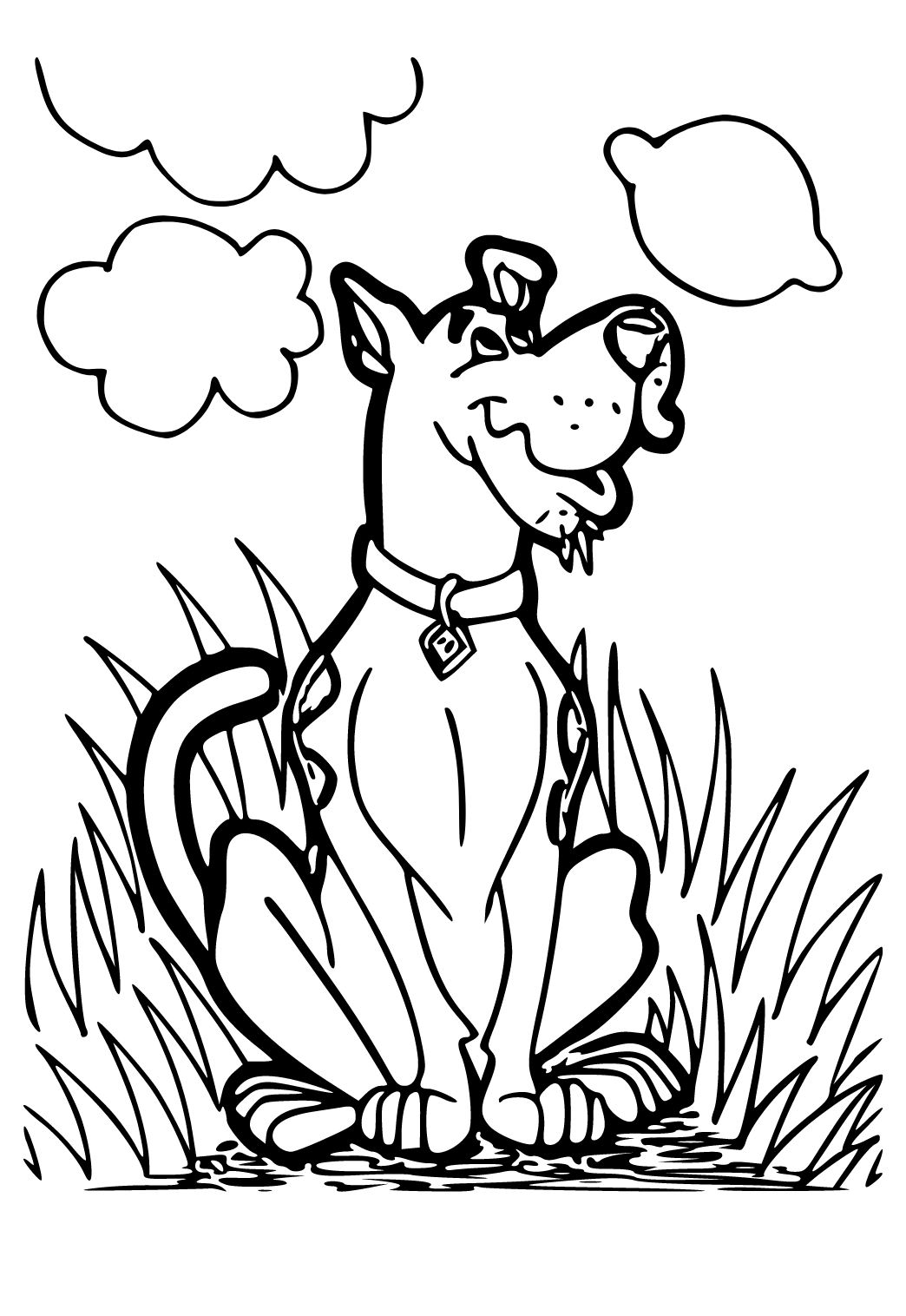 Free printable scooby doo clouds coloring page sheet and picture for adults and kids girls and boys