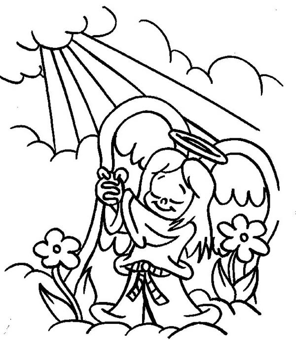 Angels praise to the god lord coloring page in angel coloring pages coloring pages sun coloring pages