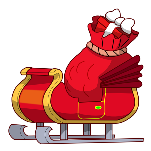 Santa claus sleigh with presents vector drawing santa sleigh christmas colors felt crafts christmas