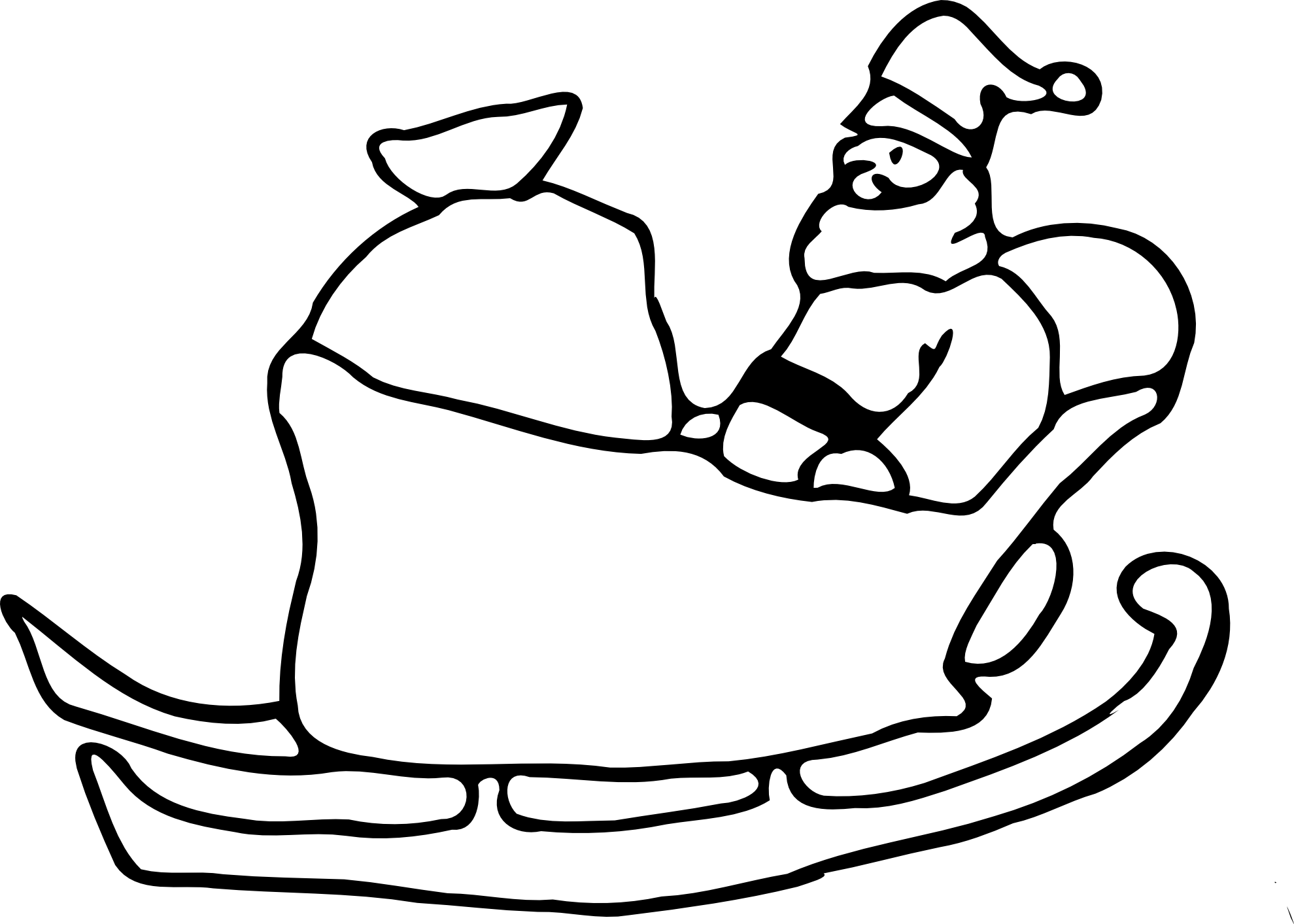 Santa sleigh outline