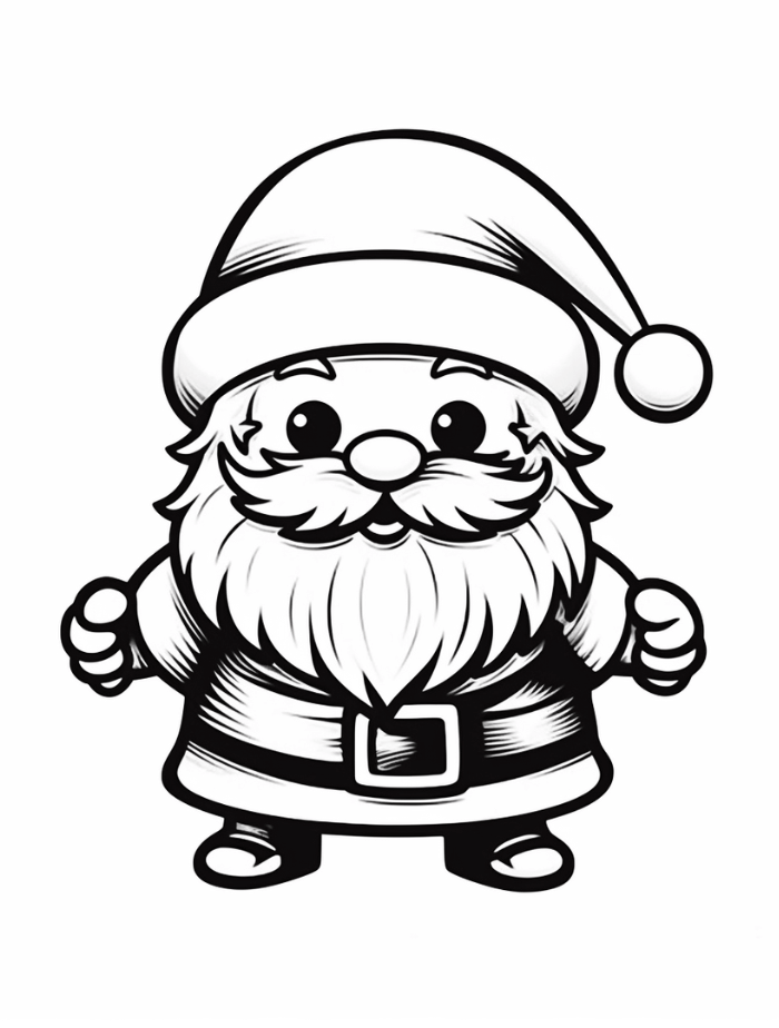 Santa coloring pages hue therapy