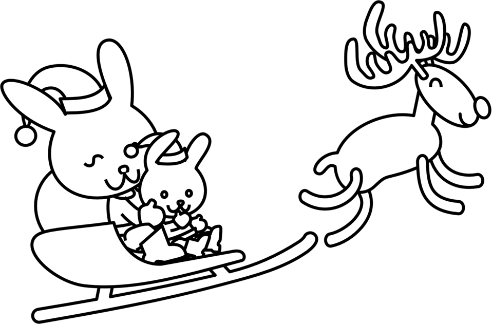 Public domain clip art image santa bunny coloring page id