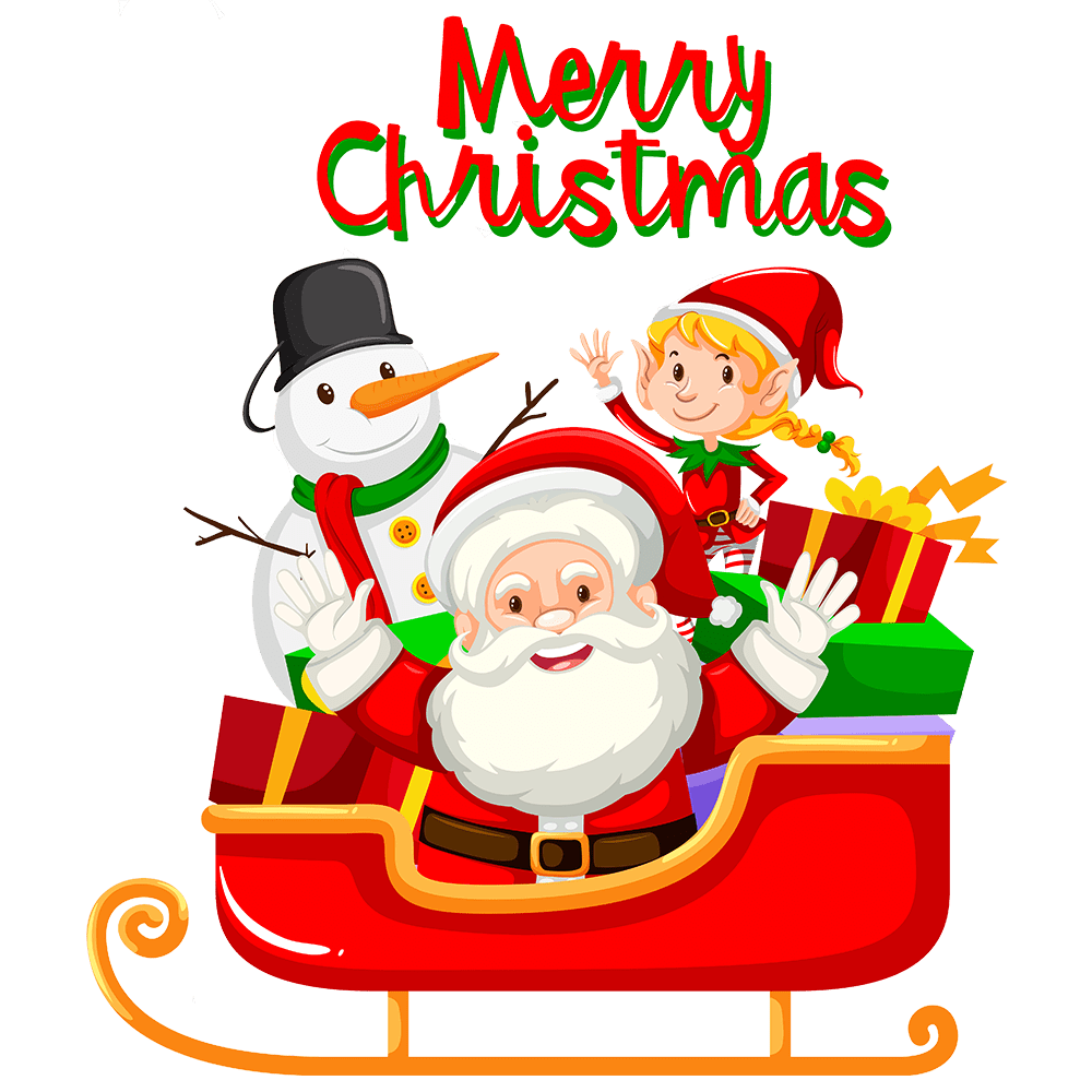 Free cute santa sleigh clipart for your holiday decorations