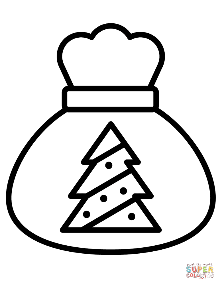 Christmas gift bag coloring page free printable coloring pages