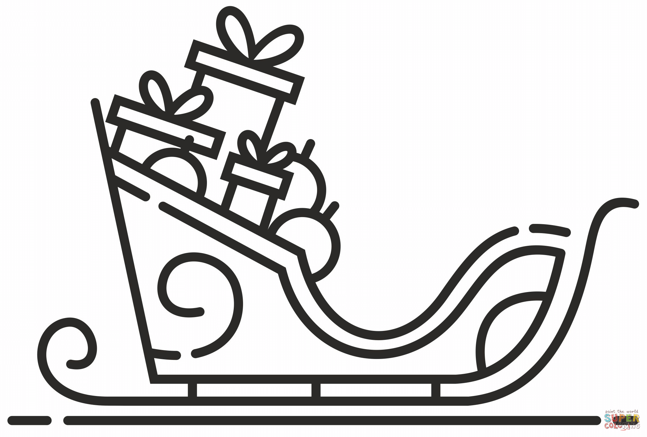 Santa sleigh coloring page free printable coloring pages