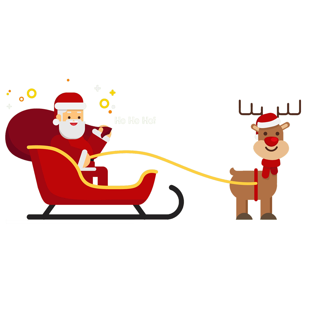 Free cute santa sleigh clipart for your holiday decorations