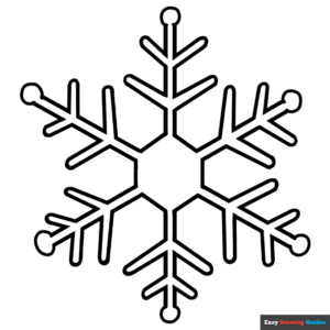 Snowflake coloring page easy drawing guides