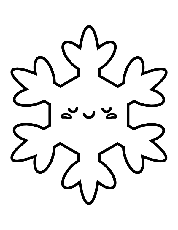 Printable kawaii snowflake coloring page