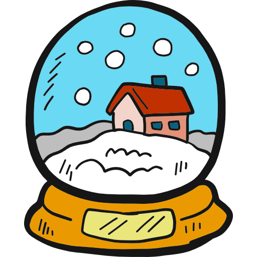 Snow globe hand drawn color icon