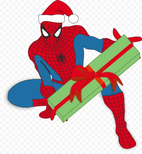 Hd spider man character with santa hat christmas png man character spiderman cartoons png