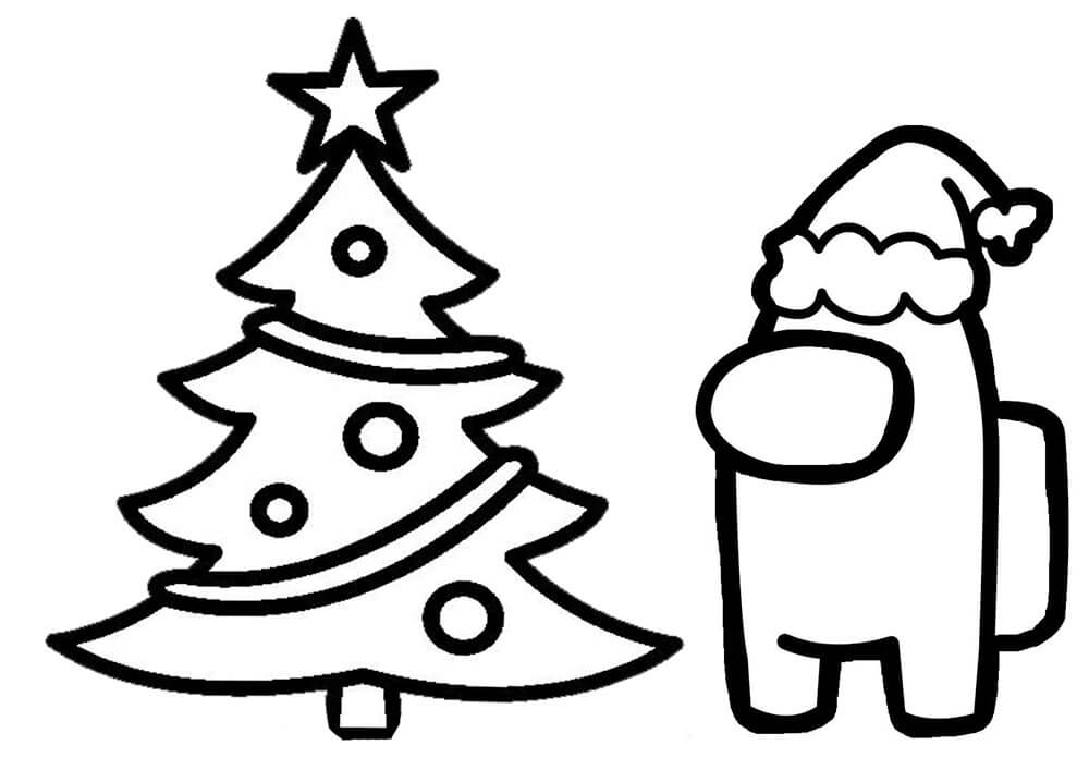 Among us christmas tree coloring page dibujo de navidad dibujo navidad para colorear ãrbol de navidad para colorear