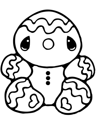 Tiny gingerbread man coloring page free printable coloring pages