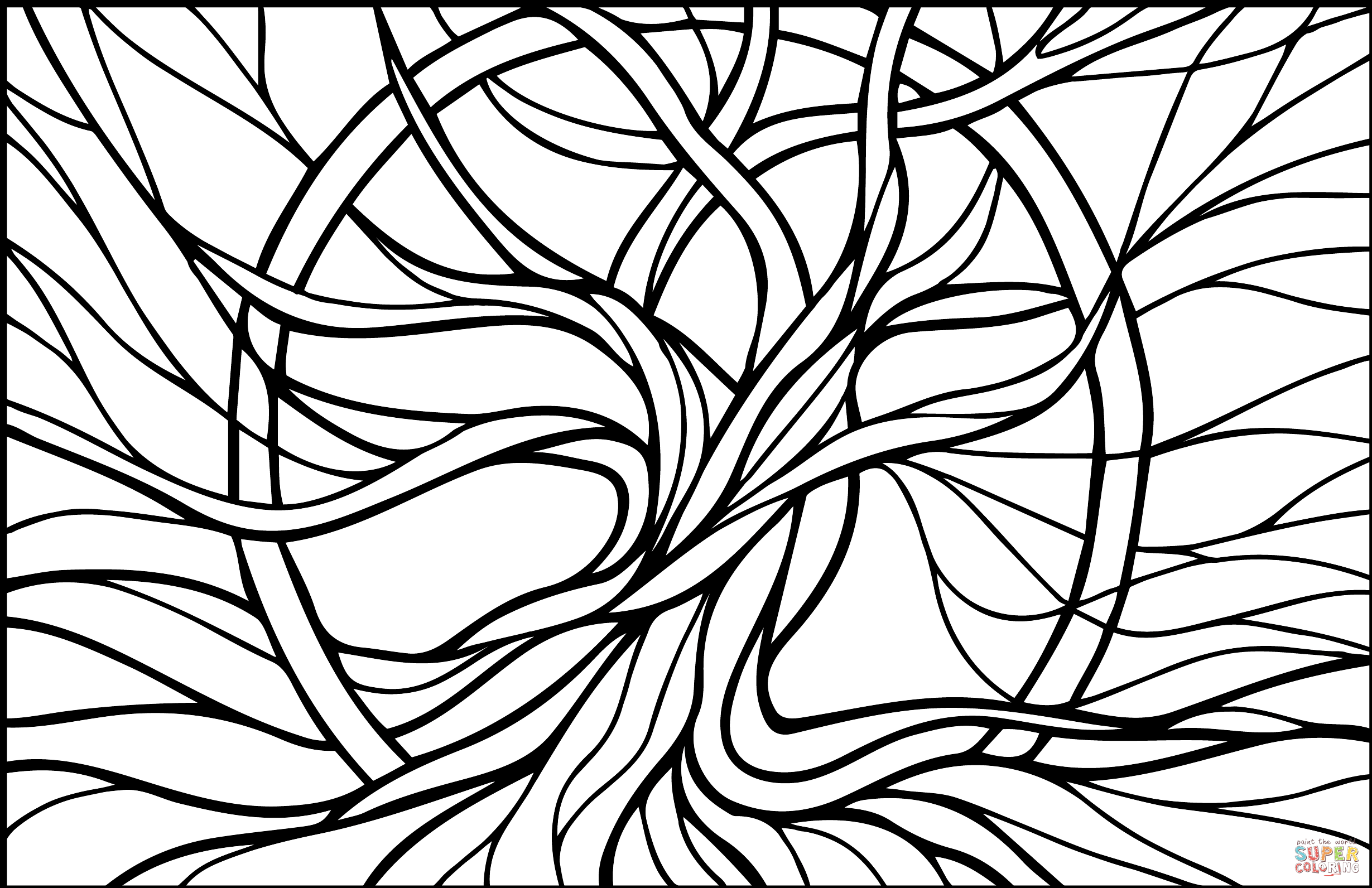 Tree of life stained glass coloring page free printable coloring pages