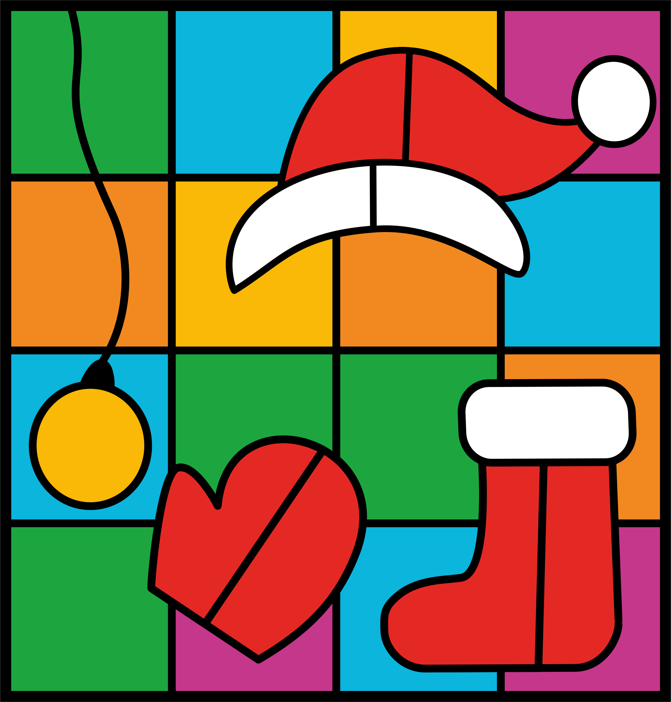 Christmas color by code clip art