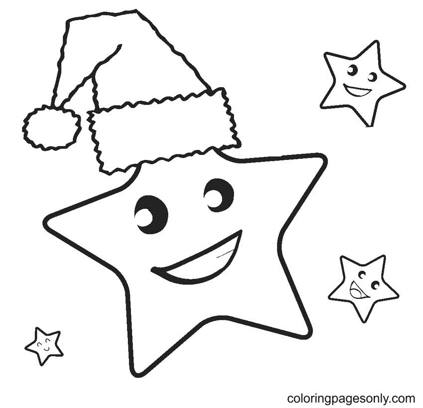 Christmas star coloring page