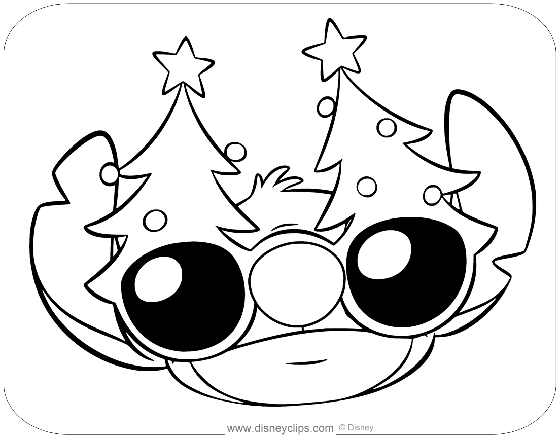 Disney stitch christmas coloring pages