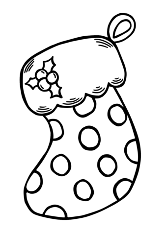 Christmas stocking coloring page free printable coloring pages