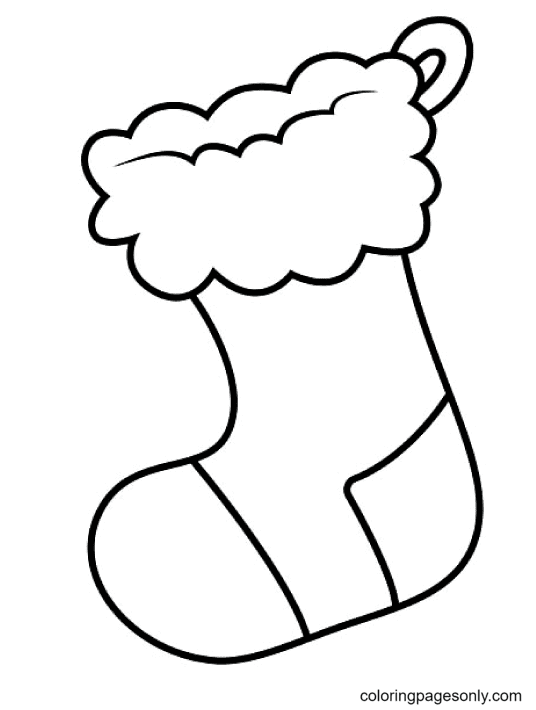 Simple christmas stockings coloring page