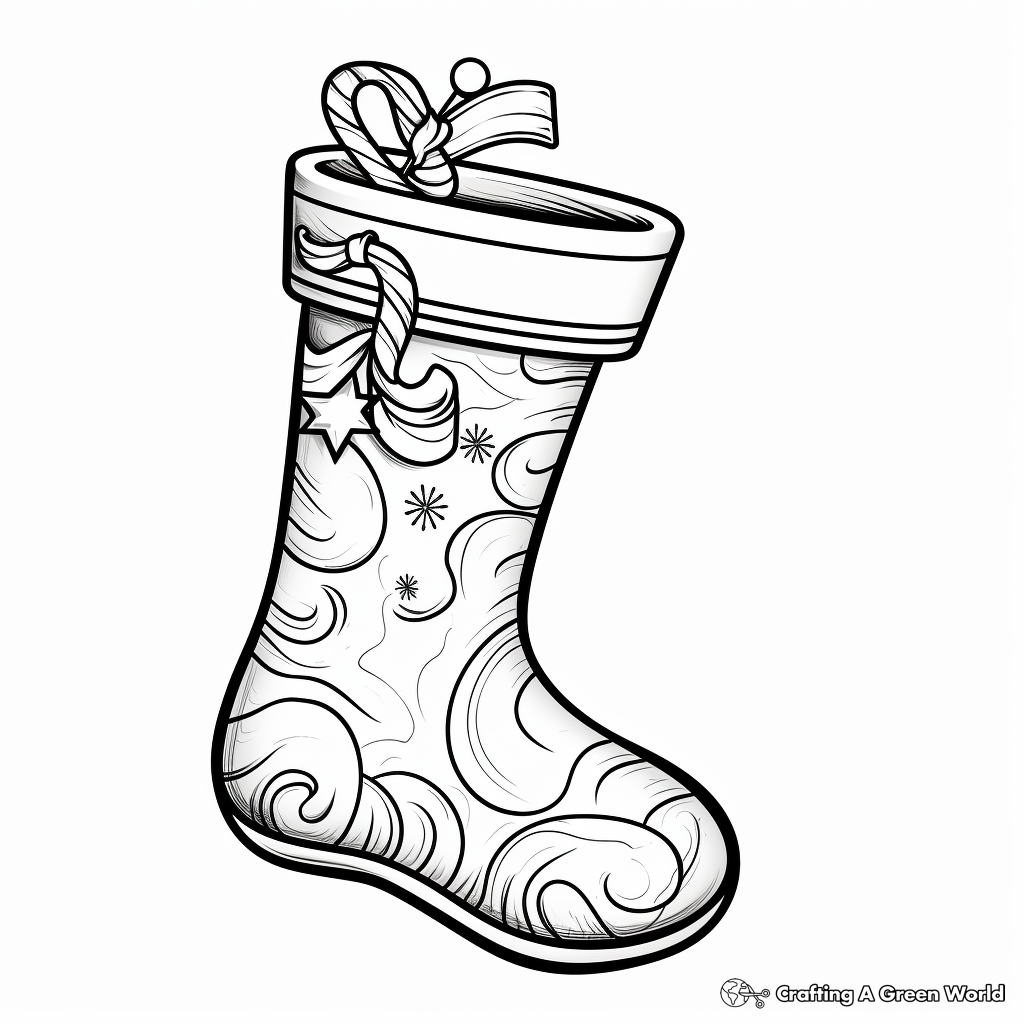 Stocking coloring pages