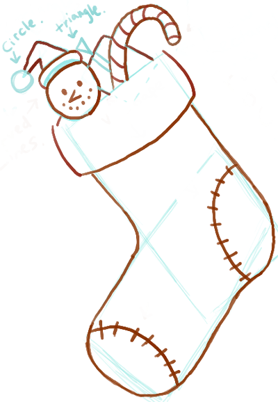 How to draw christmas stockings with easy steps for kids