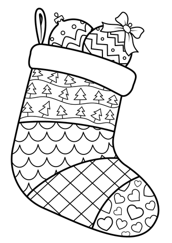 Christmas sock coloring page free printable coloring pages