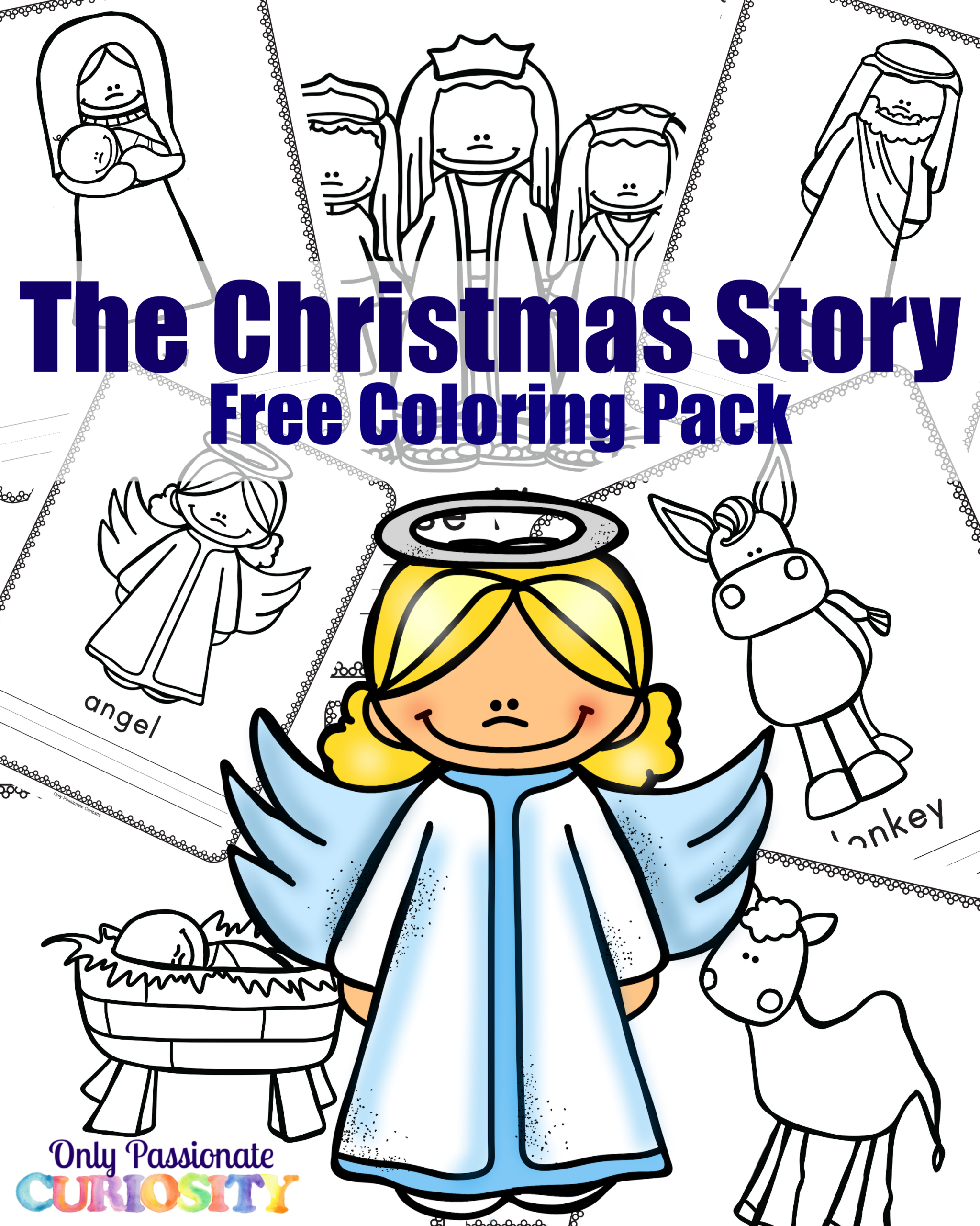 Christmas story coloring pack
