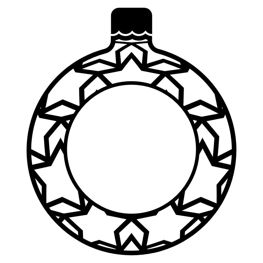 Christmas tree ornament monogram frame bauble free svg file