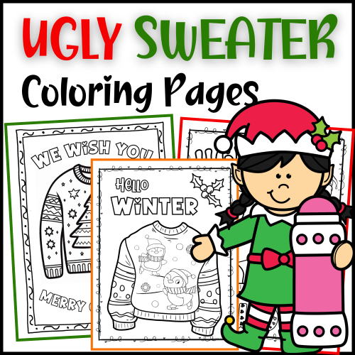 Christmas ugly sweater coloring pages winter activity morning work made by teachers