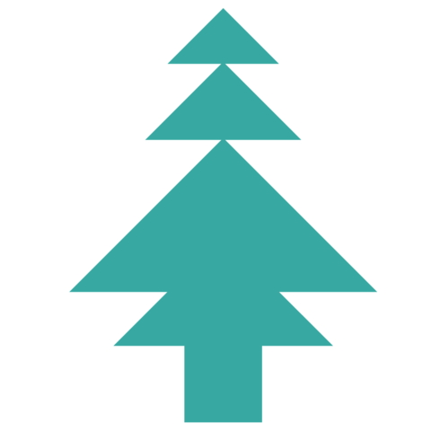 Tangram pine tree shape and solution free printable puzzle games