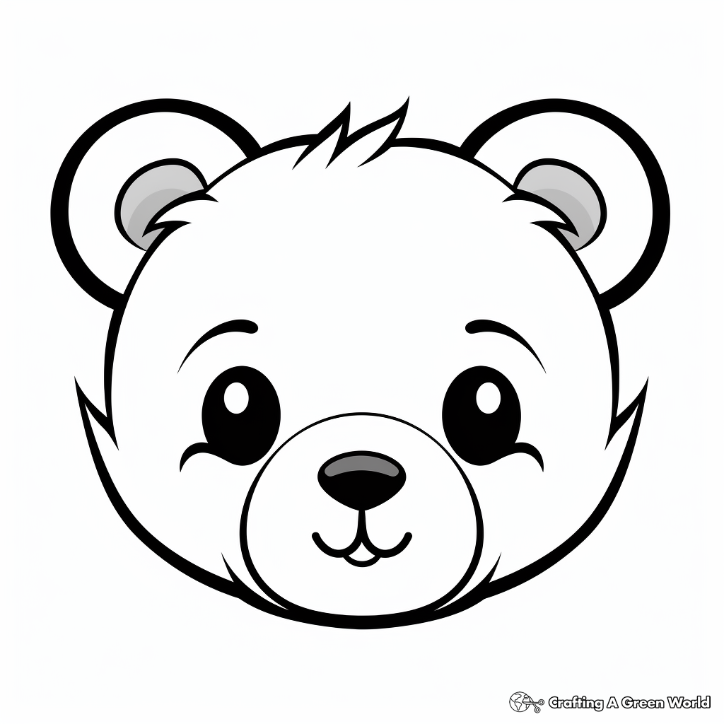 Bear face coloring pages