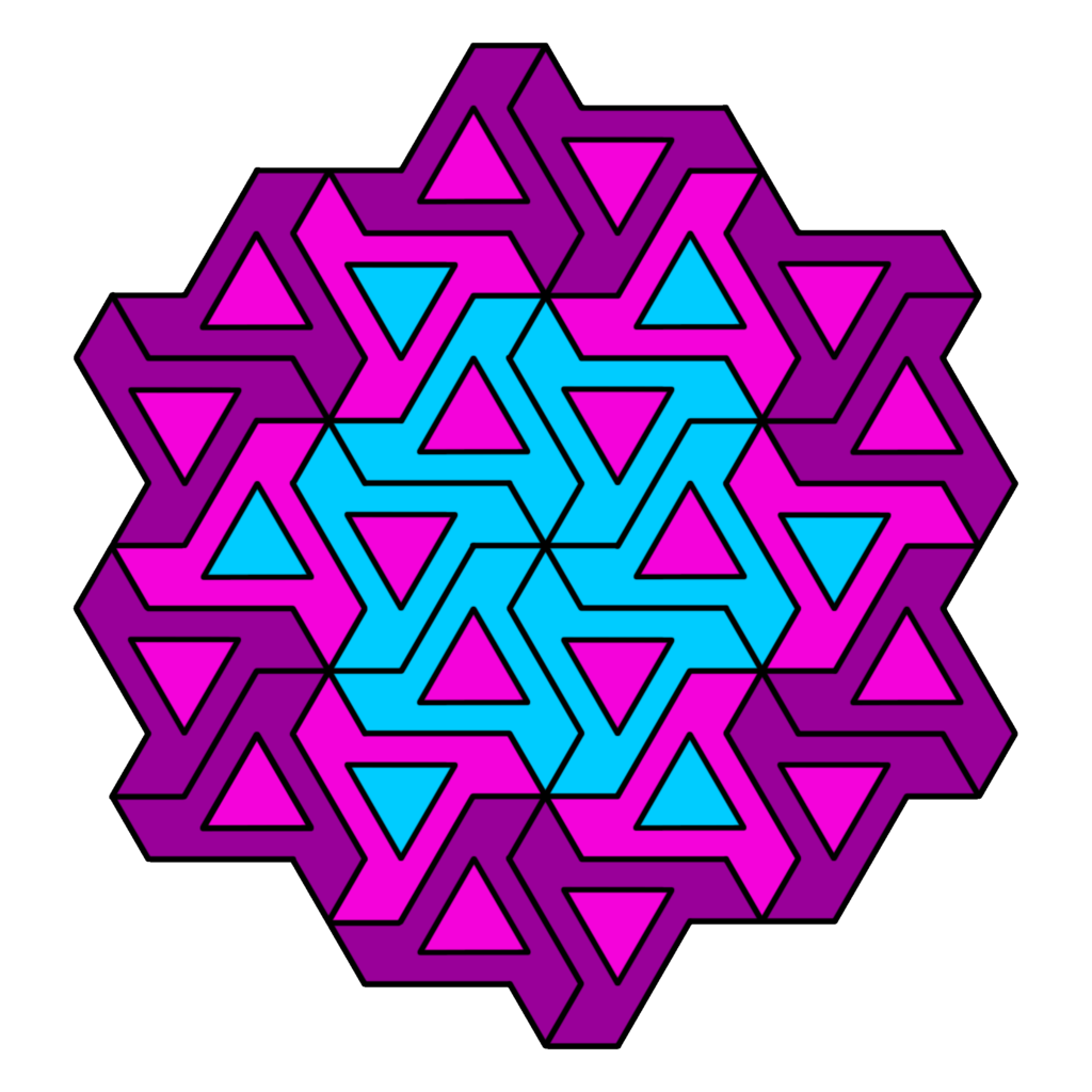 Â âtriangled tessellationsâ coloring pattern