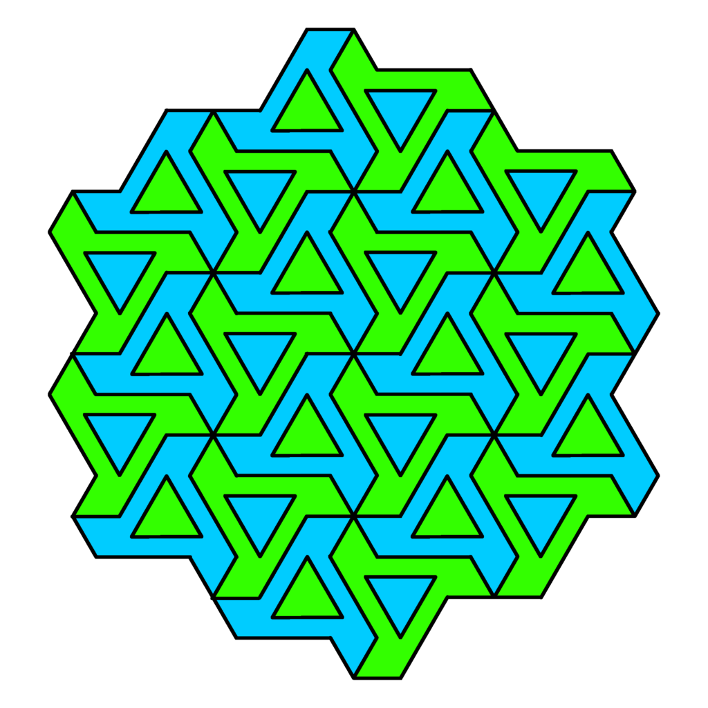 Â âtriangled tessellationsâ coloring pattern