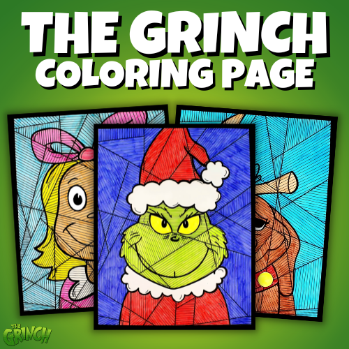 The grinch coloring page christmas teaching resources