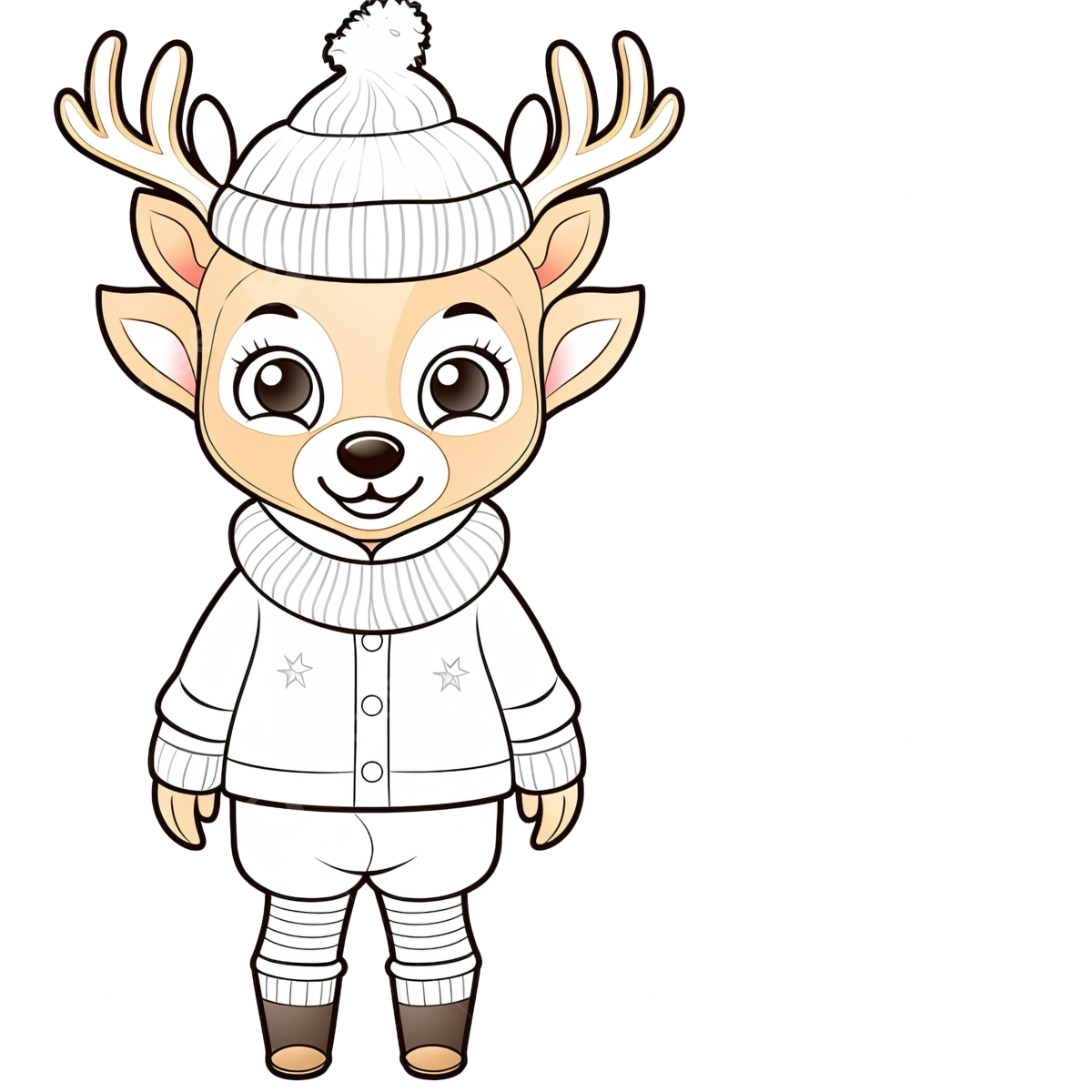 Copy the picture kids game and coloring page with a cute deer using christmas costume trace kids coloring kids worksheet png transparent image and clipart for free download