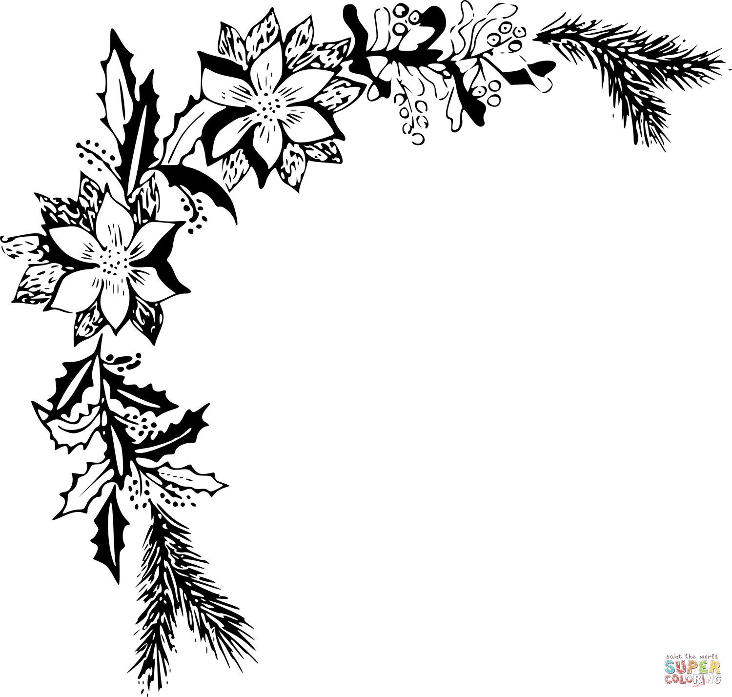 Christmas border coloring page free printable coloring pages