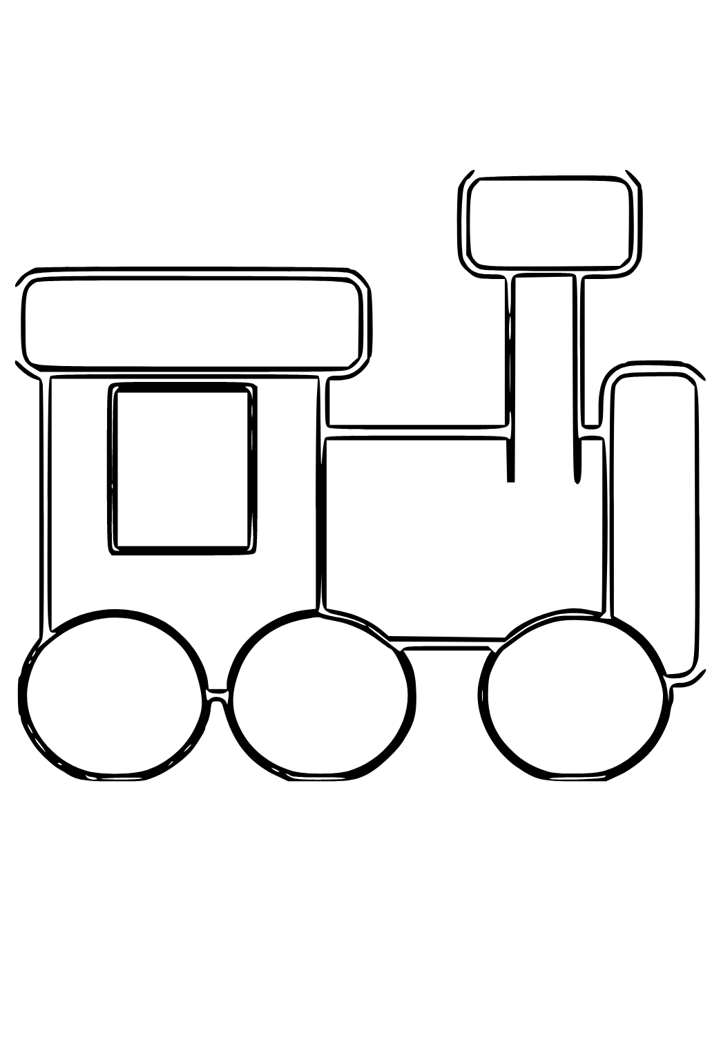 Free printable train easy coloring page for adults and kids